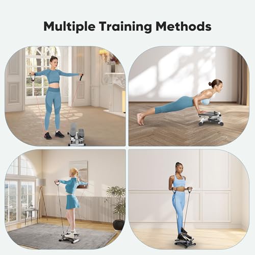 image for SMUG Stair Stepper for Home, Mini Stepper with Resistance Bands Portab