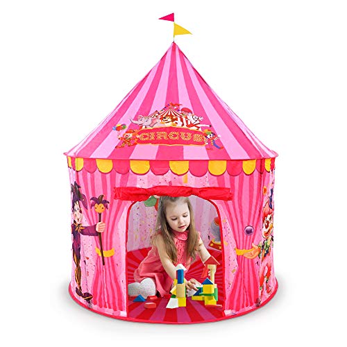 Play Tent, Circus Design Play Tents for Kids , Playhouse for Kids Outdoor, Indoor Pop Up, Easy Set up and Storage Carry Case, Lightweight and Sturdy