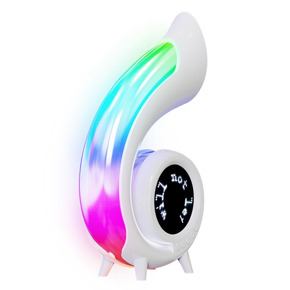 Lampe conque RVB de bureau avec haut parleur Bluetooth sans fil tactile
