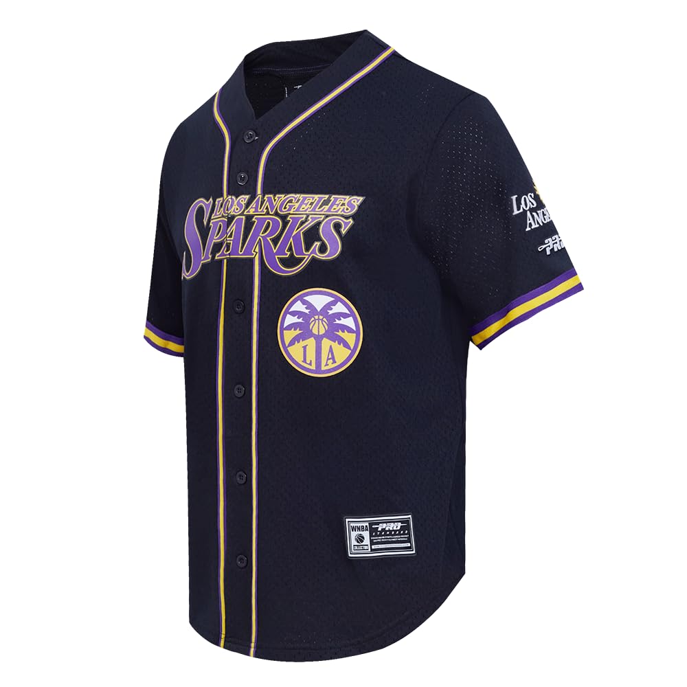 Pro Standard Mens WNBA Los Angeles Sparks Mesh Button Down Mesh Top Black/Purple S