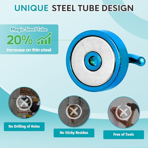 Image of Neosmuk Magnetic Hooks Steel Tube Design for Cruise,40lb+ RoyalBlue,10 Pack | Cruise Ship Essentials,Heavy Duty Magnett Hooks for Cabins, Refrigerator, Grill, Hanging, and Travel Extra Strong Must-Haves