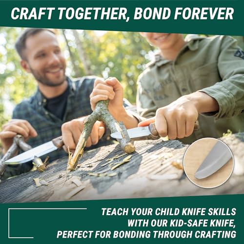 Beavercraft BSH KID Kids Knife Boy Scout Knife - Whittling Knife For Kids Safe Kid Knife Children'S Bushcraft Knife With Sheath Knives thumb #3