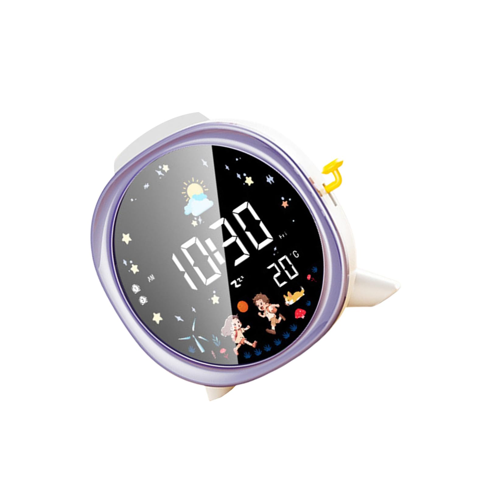 Buxuaaaa LCD Digital Alarm Clock with Night Light Intelligent Wake Up Function Double Alarm Temperature Display for Bedroom Kids Elderly Quiet Clock