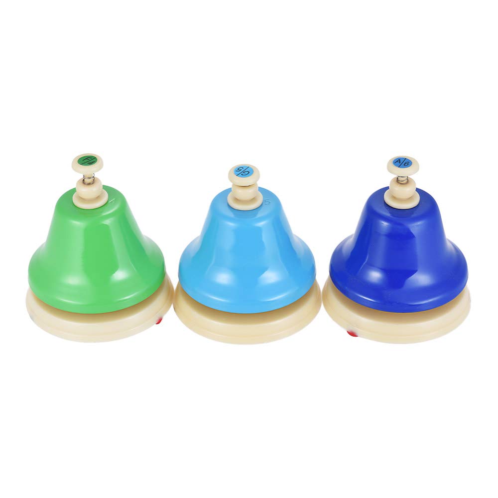 Campana a percussione 8 Note Campanelle Colorate a Mano Set di campanelli Musicali Strumento a percussione Ferro e Materiale plastico per l'educazione Musicale Antica