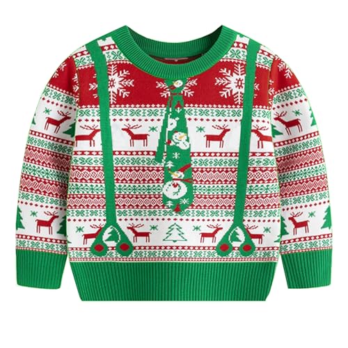 Image of Ugly Christmas Sweater for Girls Funny Xmas Knit Pullover Shirts Kids Child Holiday Jumper Tops Outfit 2-14 Years