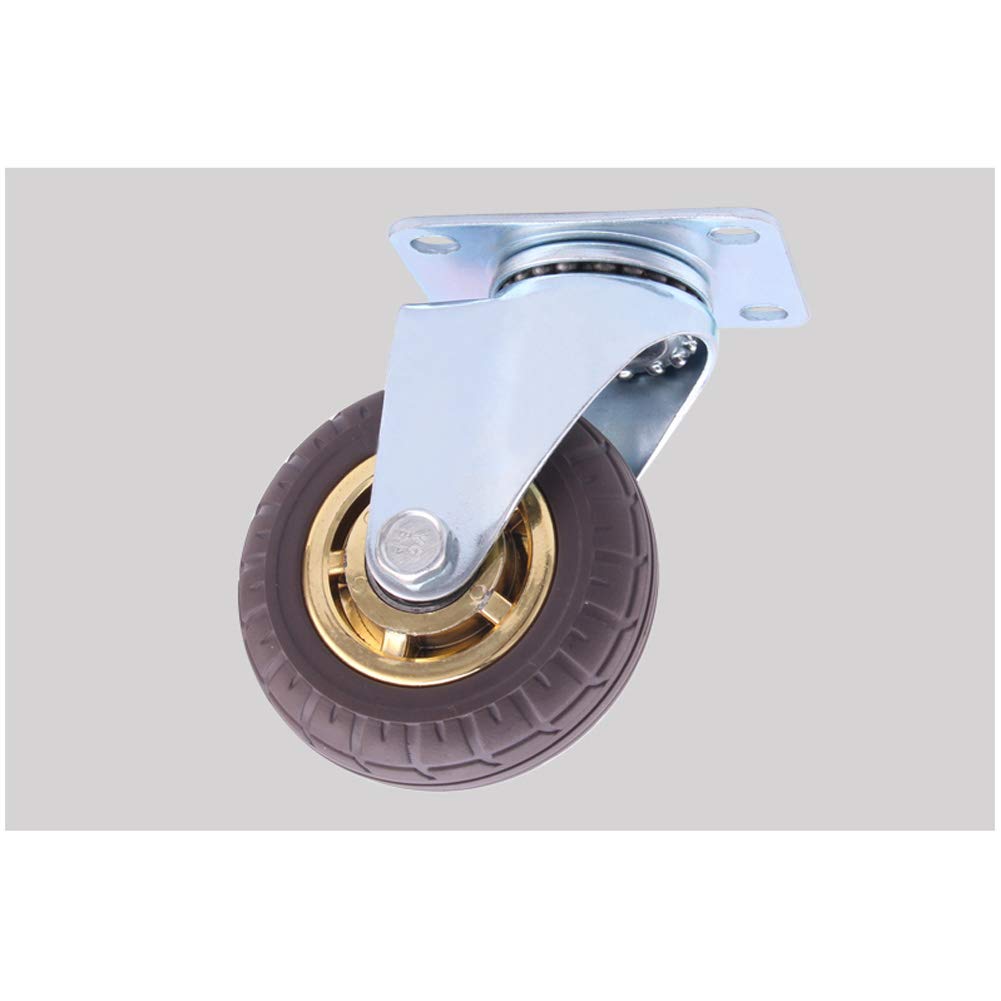 Gomme silenziose Antiscivolo 3 Pollici/4 Pollici 480Kg Ruote per carrelli Niture per carichi Pesanti con Freno Trasportatori girevoli universali industriali Doppi Bea4 pacchi/4 Pollici