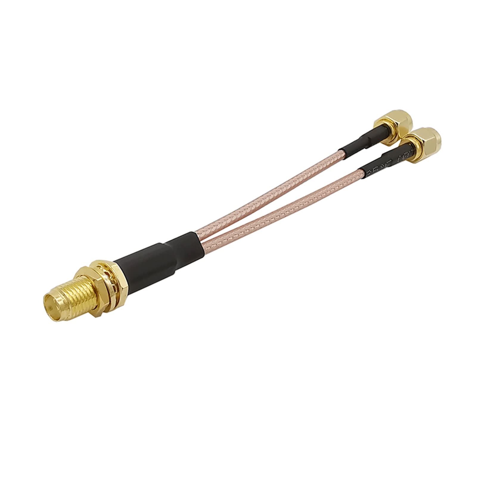Demasiado 2 szt. podwójna 2 x wtyczka męska SMA do żeńskiego złącza grodziowego SMA typ Y RG316 kabel antena rozdzielacz łącznik (kolor: 10 cm)