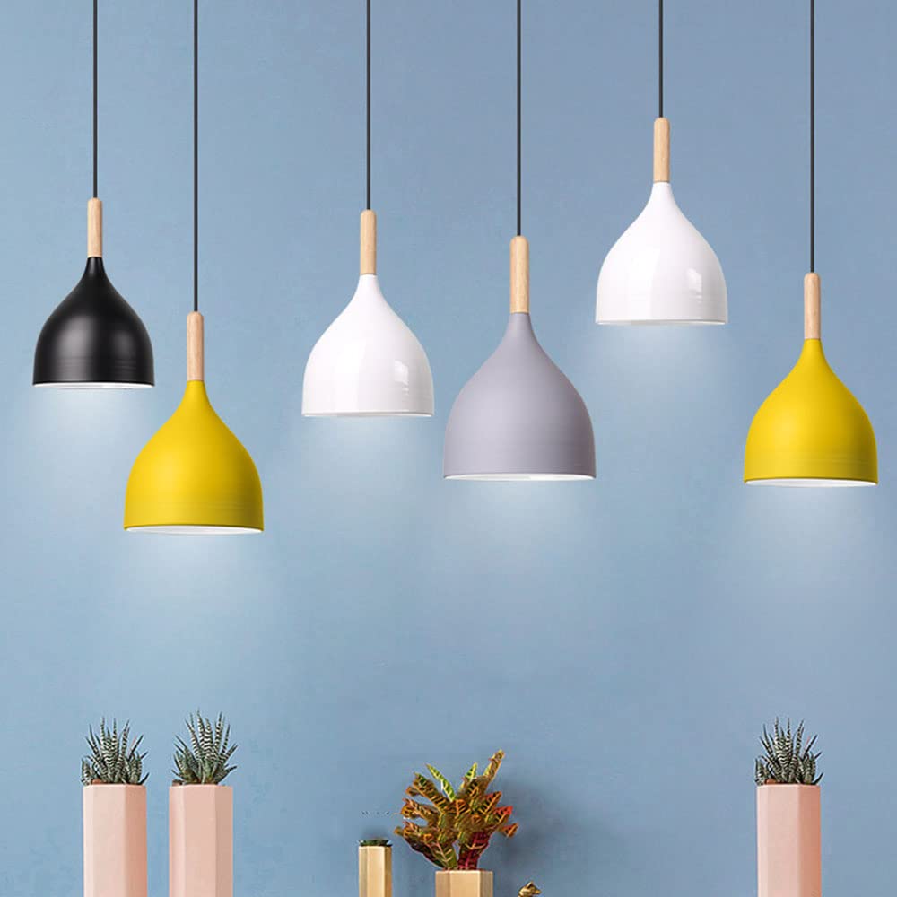 Macaron Ceiling Chandelier Fashion Pendant Lamp Single Head Hanging Light(White)