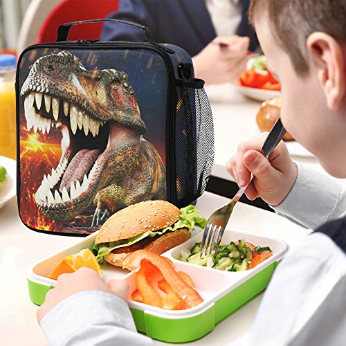 Zoeo Boys Dinosaur Lunch Box 3D Insulated Lunch Bag Prep Kids Cooler Blue Tote Freezable Shoulder Strap Waterproof Picnic Meal For School Office #TOP6