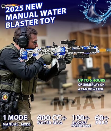 Electric Gel Ball Blaster, High Speed Automatic Splatter Ball Blaster with 50000+ and Goggles, Rechargeable Splatter Ball Toys for Outdoor Activities Game Favors-Blueblack