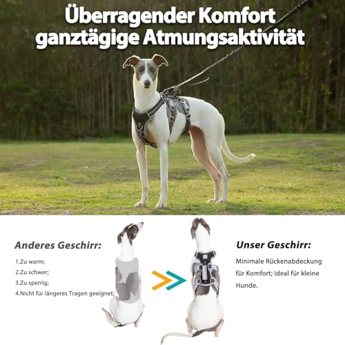 Huntboo Hunde Sicherheitsgeschirr, Sicherheitsgeschirr für Hunde, Vollständig Reflektierendes Geschirr mit Gepolstertem Griff, Wasserdicht, Verstellbare Weste (Schwarz, M)