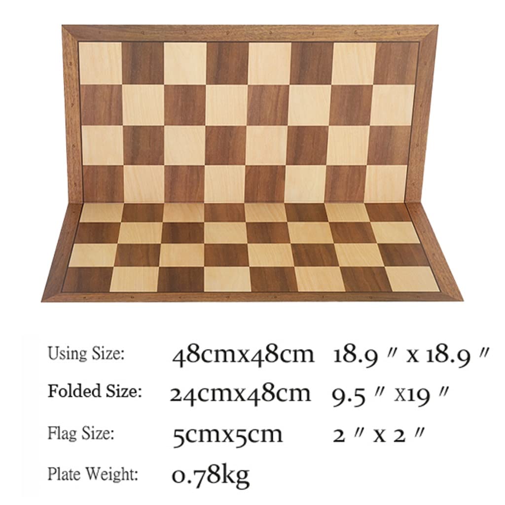 Schachspiel-Set, Schachspiel, Schachbrett-Set, nicht magnetisches Schachbrett-Set, 18,9-Zoll-Schachspiel, Schachspiel aus Kunststoff for Erwachsene und Erwachsene, tragbares und faltbares Bretts