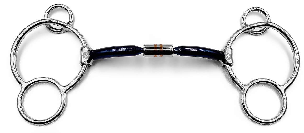 OTTE Universal Blue Sweet Iron Snaffle Bit with Copper Roller Horse Bit (14cm / 5.51inches)