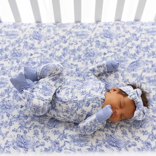Image of Posh Peanut Fitted Crib Sheet, Soft Viscose from Bamboo Fabric, Standard Crib and Toddler Mattresses 52 inch by 28 inch Briar