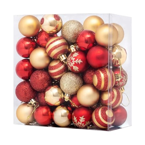 Esferas, Home ITAWINA 50 Piezas Bolas de Navidad, Adornos de Esferas de Navidad, Esferas Navideñas Inastillables Engrosadas Galvanizadas, 4cm Colgante para Decoración de...