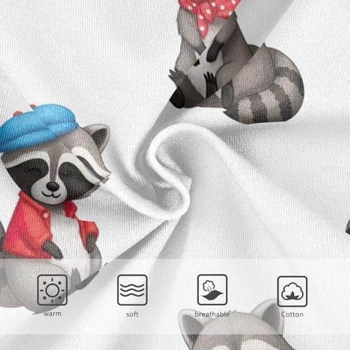 CHIFIGNO Underwear for Boys Cute Raccoons White Cotton Boys Briefs Soft Breathable Brief Underwear3