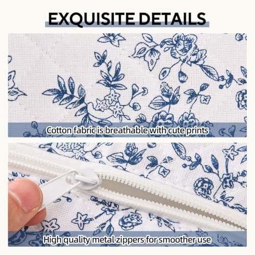 Image of Floral Makeup Bag,Floral Quilted Makeup Bag,Cosmetic Bag,Skincare Product Bag,Fashionable Travel Makeup Pouch,Small Cute Makeup Bag,Puffy Coquette Makeup Bag, Attractive Quilted Makeup Bag