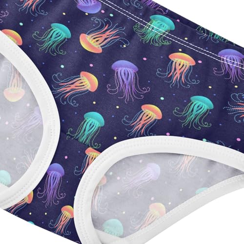 Little Girl Underwear Toddler Panties Kids Undies Colorful Jellyfish Soft Cotton Briefs 2T-8Y4