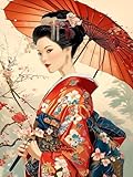 Dooqon Peinture par numéro Kits pour Adulte, Geisha Peinture à l'huile Kits,...