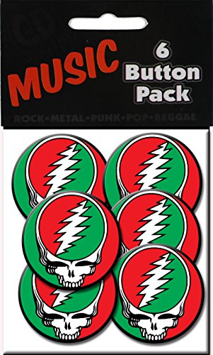 Boutons Grateful Dead SYF 3,2 cm pour afficher votre passion musicale sans abîmer vos vêtements