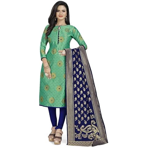 Light Green Churidar Salwar Suit with Dupatta Cover