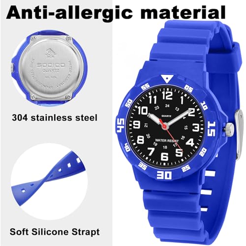 CKV Kids Analog Watches for Girls Boys Children Watches with Luminous Easy to Read Learning Time, Soft Band, 30M Waterproof Child Watch, Great Birthday Gifts for Ages 3-12 Kids4