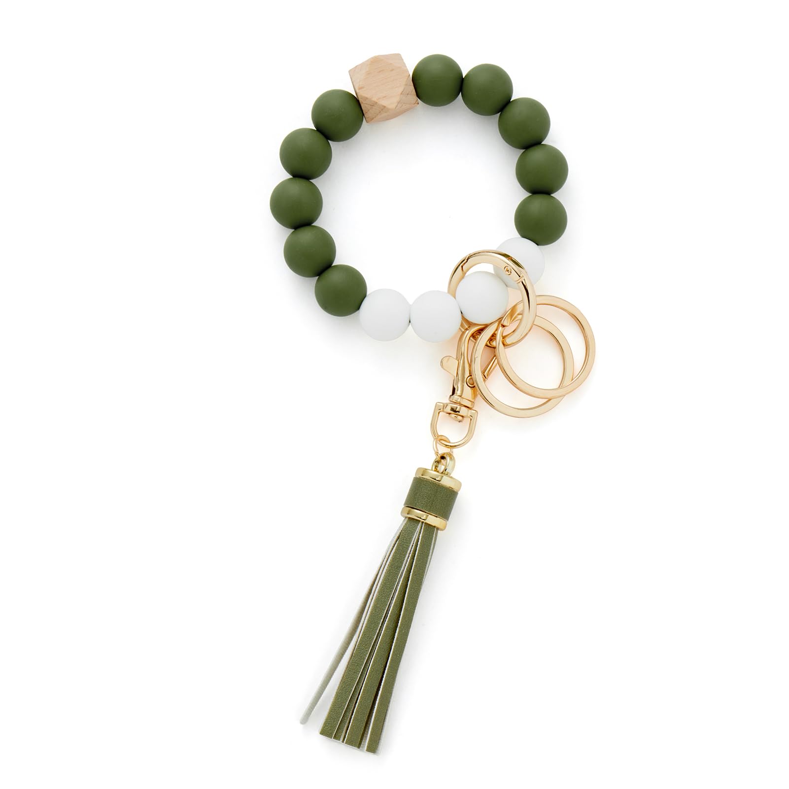 CHUQING Schlüsselanhänger Armband Autoschlüsselanhänger Perlen Schlüsselarmband Schlüsselbund auto Frau Schlüsselkette Silikonperlen Schlüsselband Kurz für Damen Frauen
