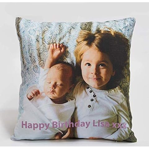Fab Gifts Personalised Family Cushion Photo Edge to Edge Photo Printed Pillow DOUBLE SIDED FILLED Cushion (30cm x 30cm) Cover