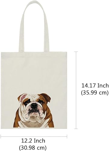 Miniatura 3 de WIRESTER Bolsa de lona para mujeres y niñas, bolsa de playa, bolsa de compras de comestibles, bolsa de hombro escolar, bolsa de viaje - lindo perro