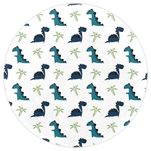 AIBILI - Alfombra Redonda de algodón con diseño de Dinosaurio, Color