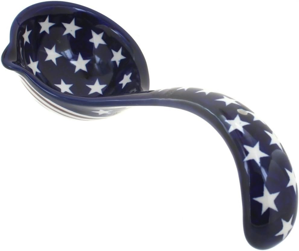 Polish Pottery Stars & Stripes Soup Ladle