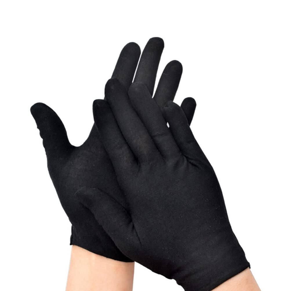FRCOLOR 12pares Guantes De Protección Laboral De Algodón Negro Delgados Para Seguridad El Trabajo Uso Múltiple y Comodidad Jardinería y Carpintería