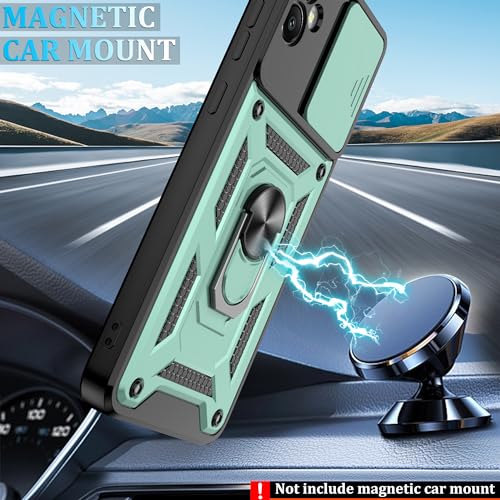 Gritup for Samsung Galaxy A05 Case with Screen Protector[2 Pcs] with Slide Camera Cover, 360°Rotation Ring Kickstand丨 [Military Grade] Heavy Duty Shockproof Protection,Dark Green - image 8