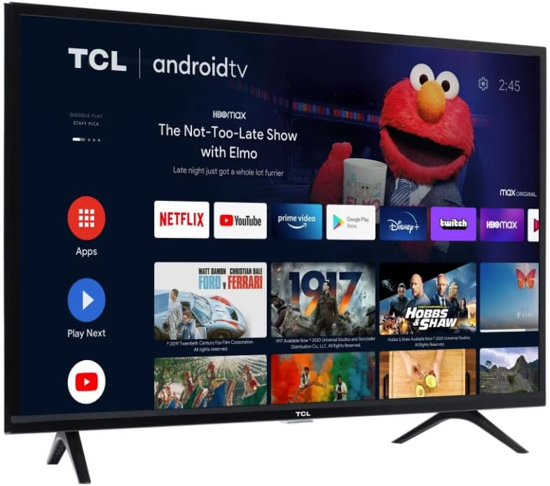 TCL 40-Inch Smart Android TV resting on its stand