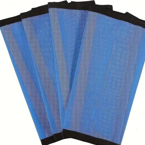 Image of Horse Fly Protection Boots with Leather Frame, Mesh Leg Wraps for for Adult Horses and Donkeys, Set of 4 (Blue, L)