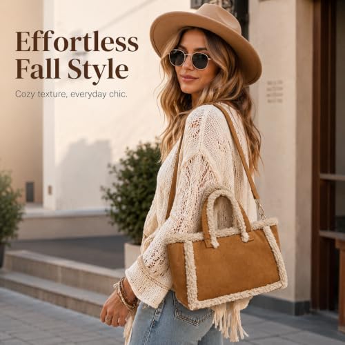 Bolso bandolera de piel sintética para mujer – Bolso tote mullido vintage con estilo, gran capacidad, moda elegante y suave bolso de mano cruzado miniatura 2