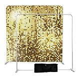 Fotoautomaten-Hintergrund mit Ständer, goldfarben und silber, doppelseitiger Hintergrund für Fotoautomaten, Geburtstag, Hochzeit, Babyparty, Karneval, Ostern, Party, Fotografie, Dekorationen