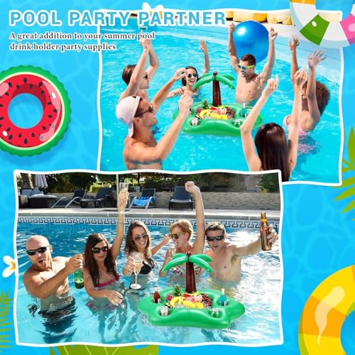 Porte-gobelet Gonflable 2 en 1 - Plateau Flottant - 4 Trous - Grande capacité - Porte-gobelet de Piscine Gonflable - Porte-gobelet Flottant (Dunkelblau) – vue 6