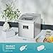 EUHOMY Countertop Ice Maker Machine, 40Lbs/24H Auto Self-Cleaning, 24 Pcs Ice/13 Mins, Portable Compact Ice Maker with Ice Scoop & Basket, Perfect for Home/Kitchen/Office/Bar(Silver)