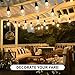 Outdoor String Lights 50FT, Outdoor Lights for Patio with 20 Dimmable RGBW LED Bulbs, IP66 Waterproof Shatterproof, with APP Control & Remote, 24V Adapter Color Change,for Backyard Decor