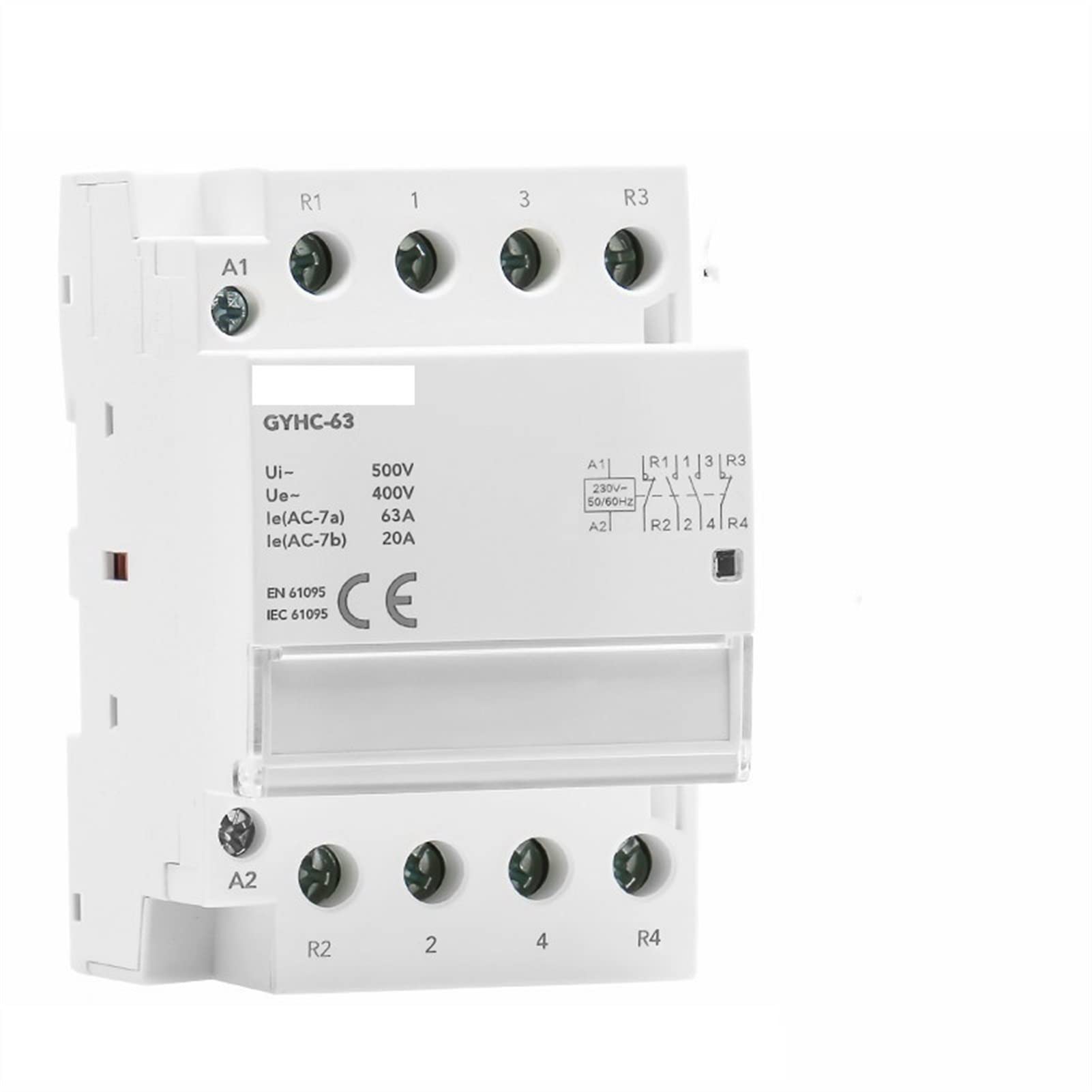 Contactor 4p 40a 63a 4no 4nc 2no2nc 3no1nc Uso doméstico o for pila de carga contactores Electricidad industrial (Color : 4p 40a 4no)