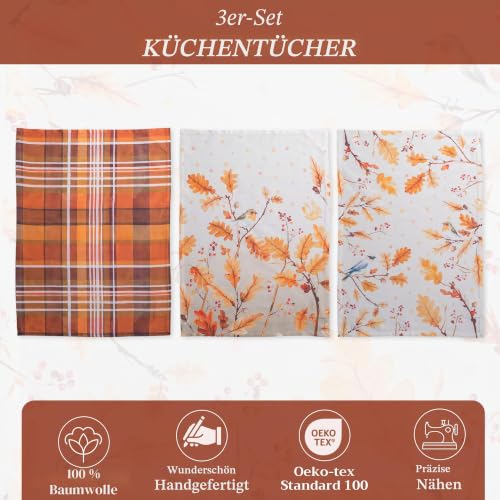 Maison d'Hermine Küchenhandtuch 100% Baumwolle (50 cm x 70 cm, Set von 3) – Ansicht 2