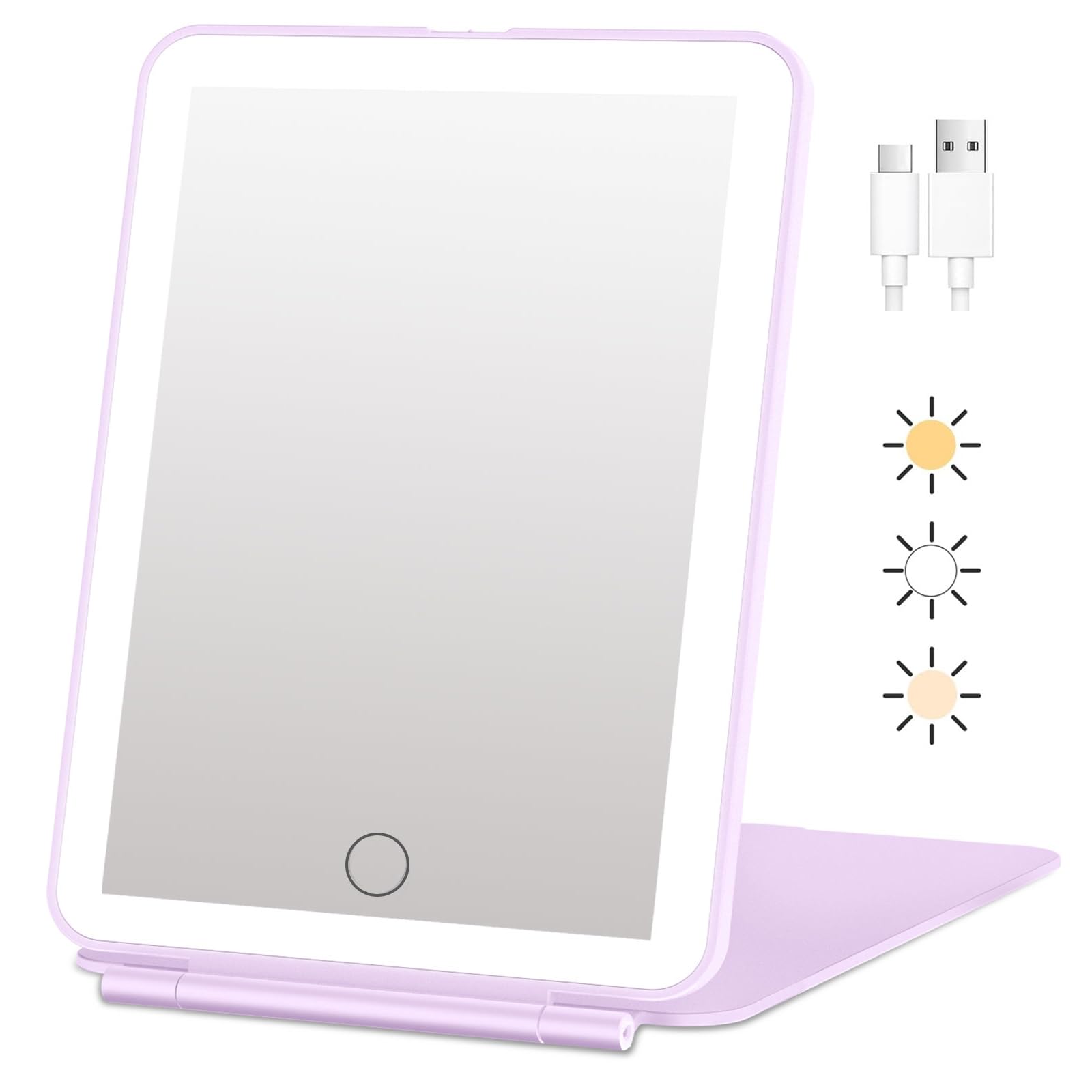 FUNTOUCH Rechargeable Travel Makeup Mirror with Lights Portable