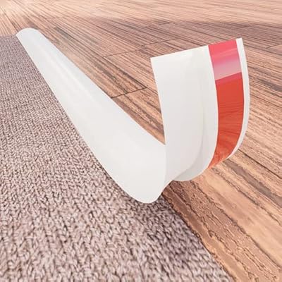 COUKIU 3.28FT PVC Floor Transition Strip, Peel and Stick Molding Trim for Threshold Transitions with a Height Less Than 5 mm/0.2in, Carpet & Floor Edging Trim, Carpet to Tile Transition Strip(White)