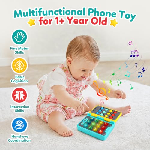 Baby Toys for 1 Year Old Boy, Bilingual Flip Phone Toys with Light & Sound - Image 3