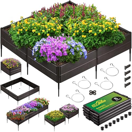 Raised Garden Bed Made of 100% Recycled Plastic Panels | Garden Boxes with Legs or Without | Holding 9.2 cu ft of Soil |by D.F. Omer