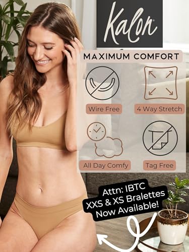 Image of Kalon Women's 4 Pack Demi Padded Bralette Wireless Comfortable Bra