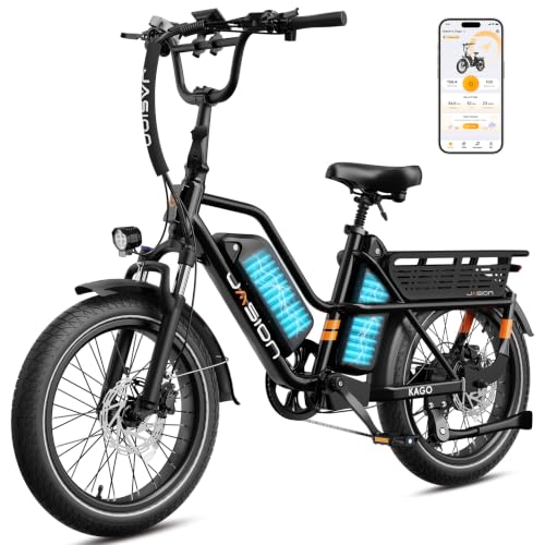 Jasion 20" Fat Tire Cargo Electric Bike with 40Ah Dual Battery