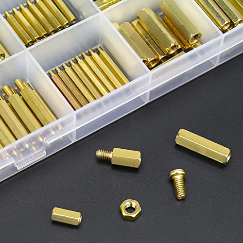 image for HELIFOUNER 422 Pieces M2 M3 M4 Male Female Hex Brass Spacers Standoffs