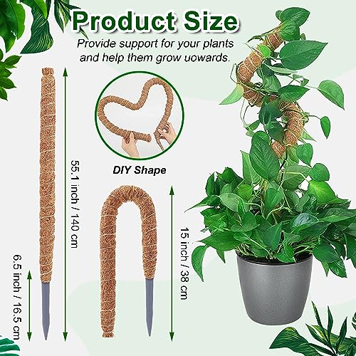 55 Zoll Moosstange für Pflanzen Monstera - Biegbare Pflanzstäbe für Innen, Moosstangen für Kletterpflanzen, Moosstange Pflanzenstütze für Creeper Pflanzen wachsen nach oben. – Bild 3